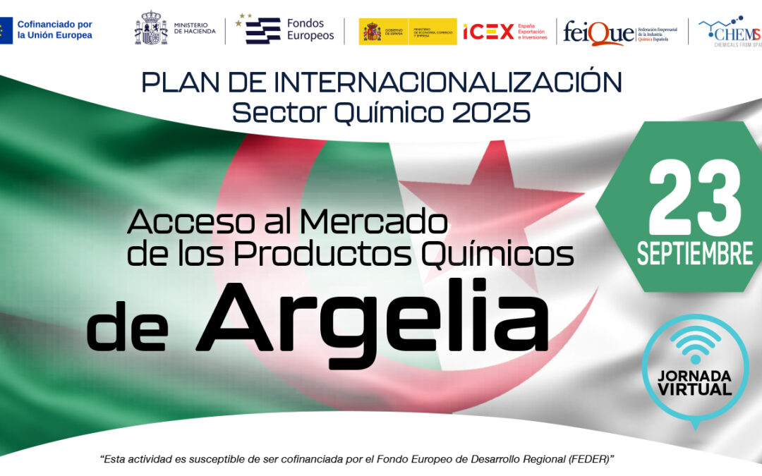Jornada virtual de Acceso al Mercado de los Productos Químicos de Argelia 2025. 23 Septiembre